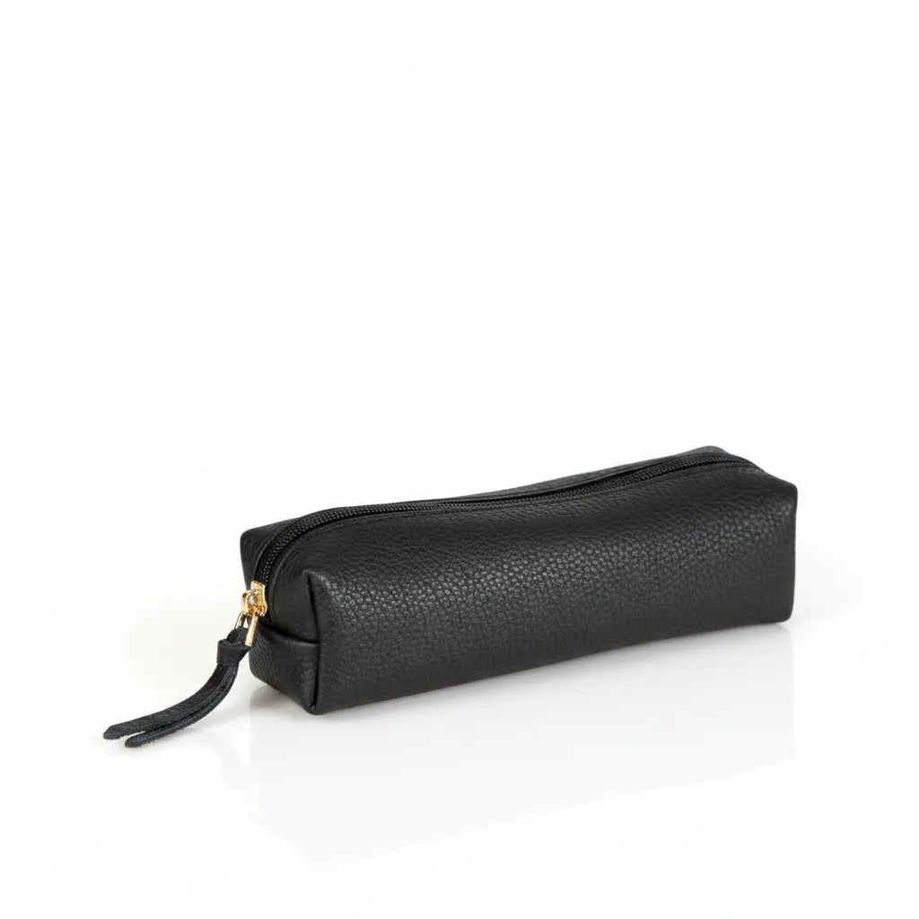 Leather Pencil Case in Eclipse Black