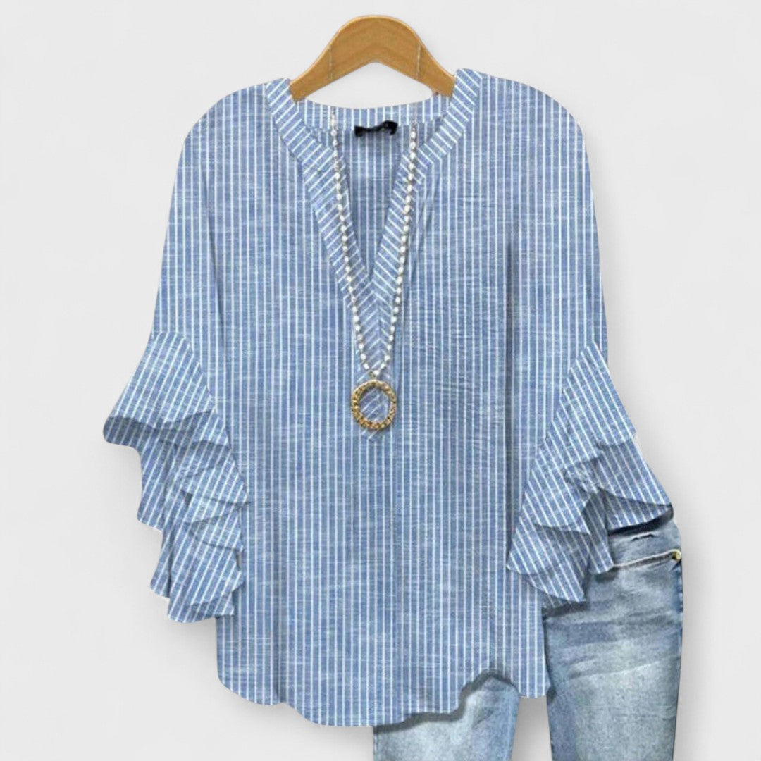 Women's Top - Lightweight Day Blouse in Light Blue