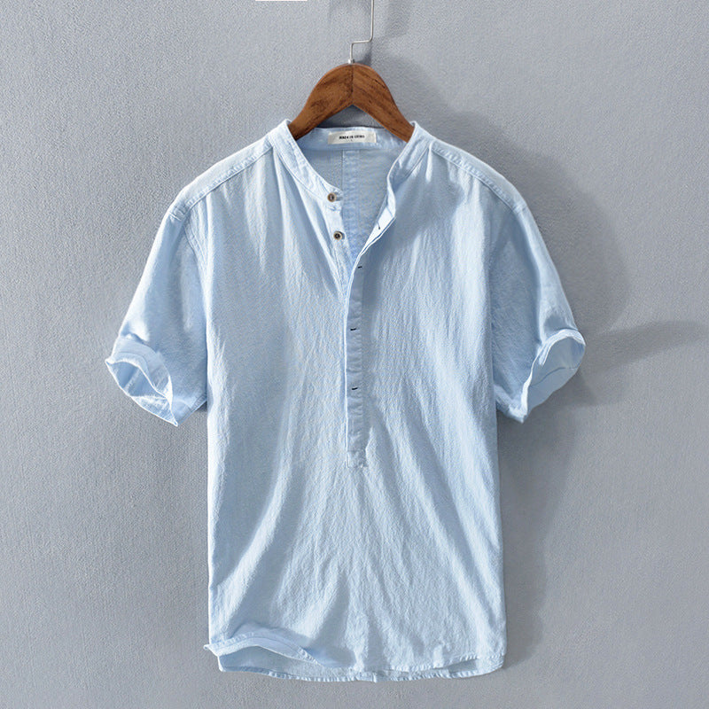 Men's crisp linen shirt - SAINT DOR - view 2