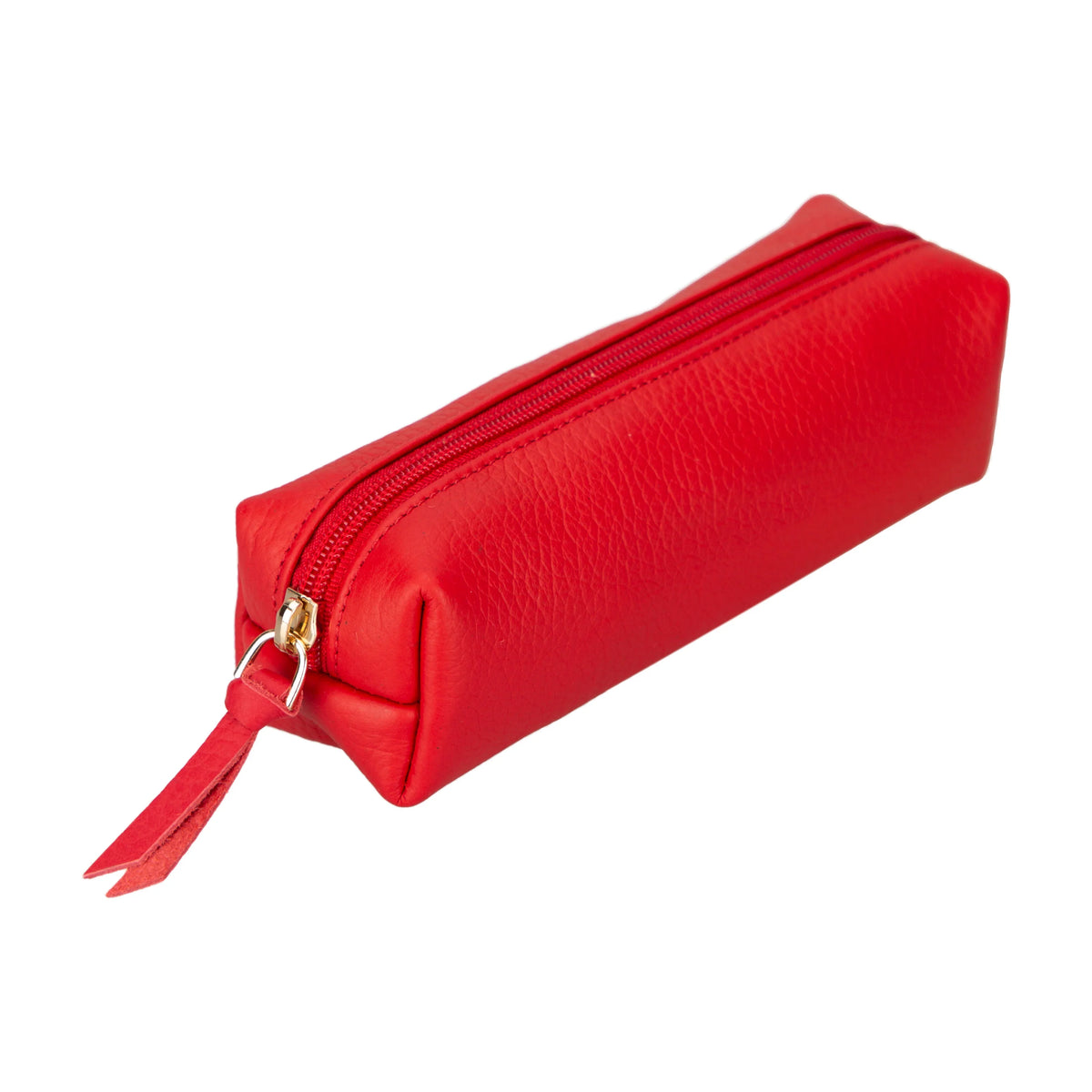 Leather Pencil Case in Vermilion
