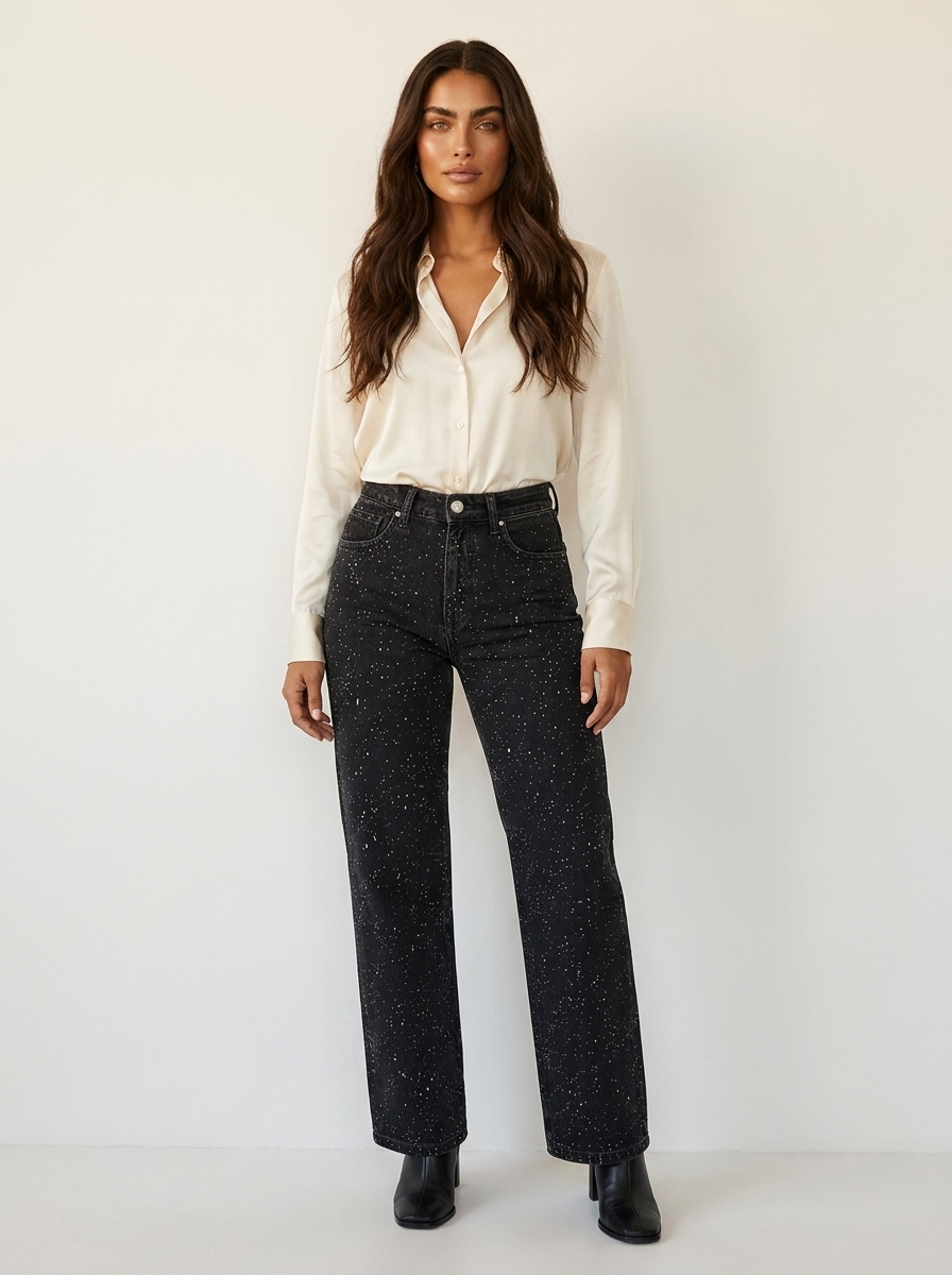 Straight Leg High Waist Jeans — view 3