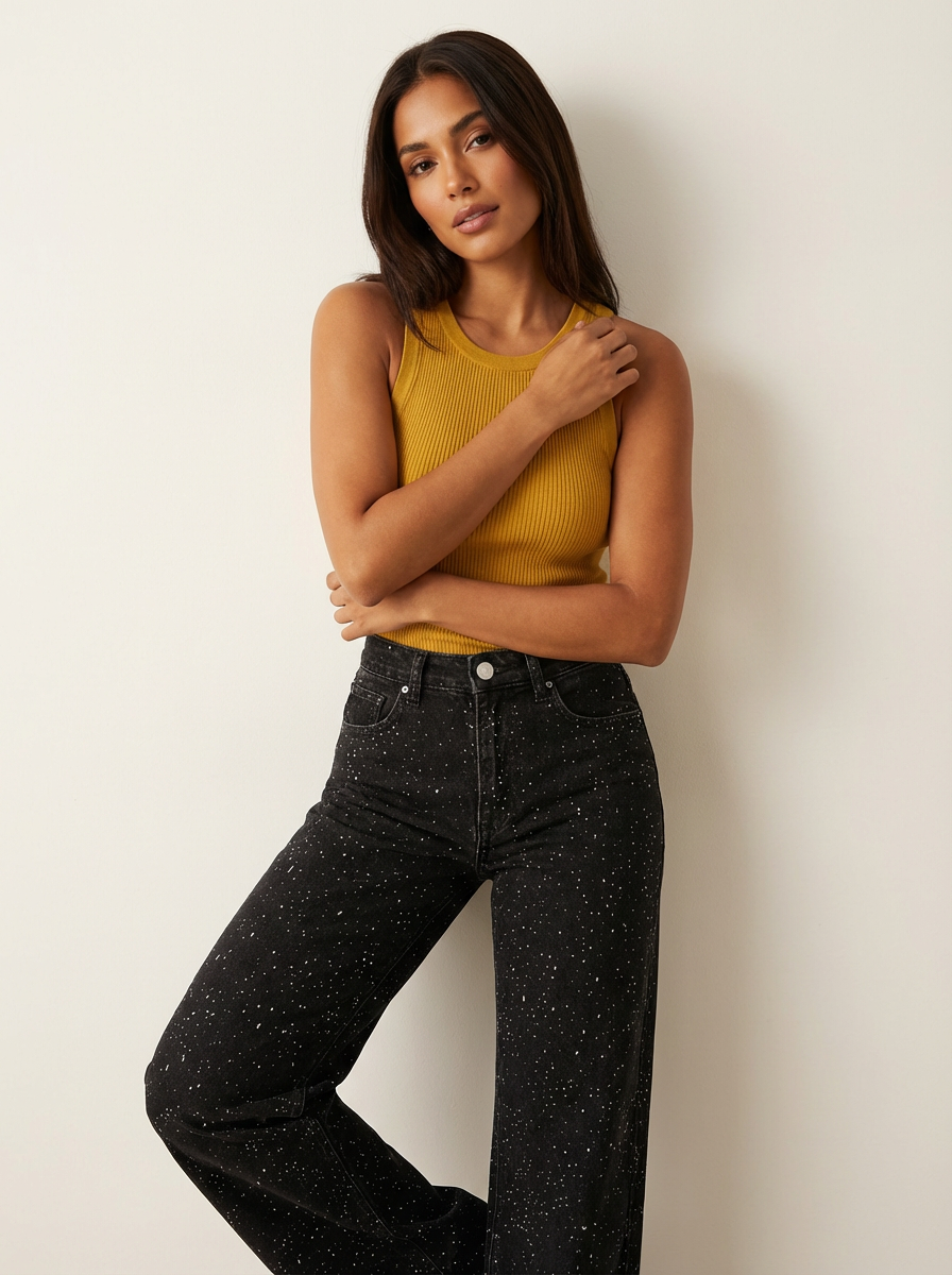 Straight Leg High Waist Jeans — view 9