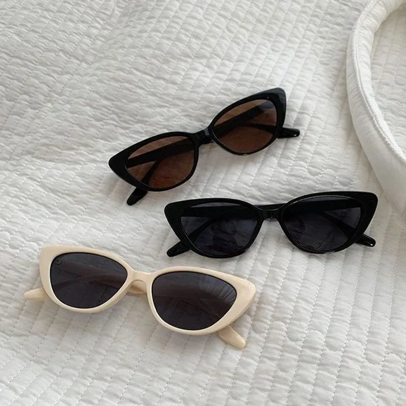 Cat eye sunglasses with a slim retro acetate frame