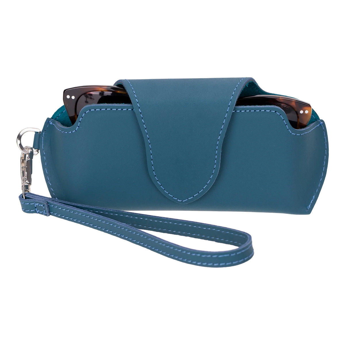 Leather Glasses Case in Blue