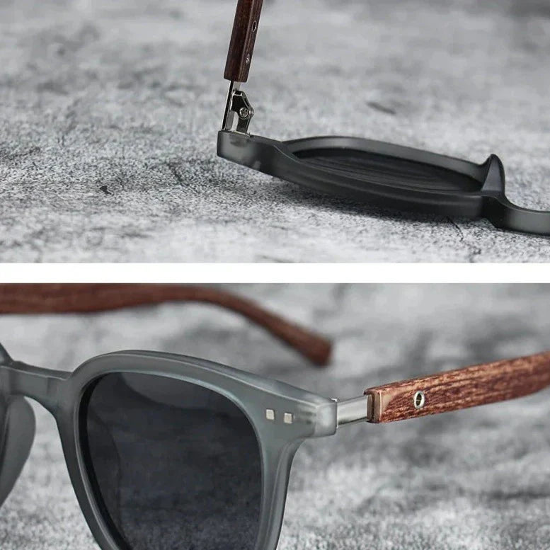 Women's Reese Rectangular Sunglasses – Rustic UV400 – close-up detail