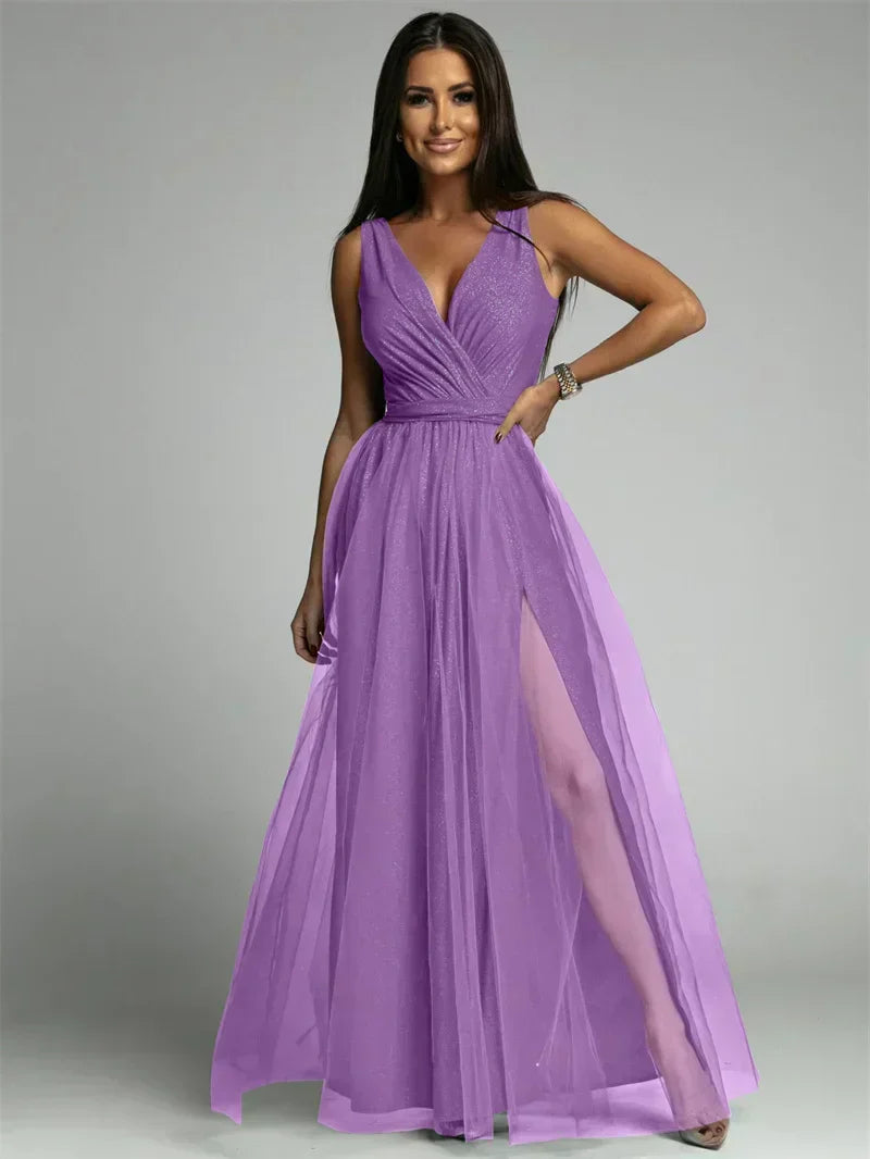 Women's Dress - Elegant V-Neck - view 6