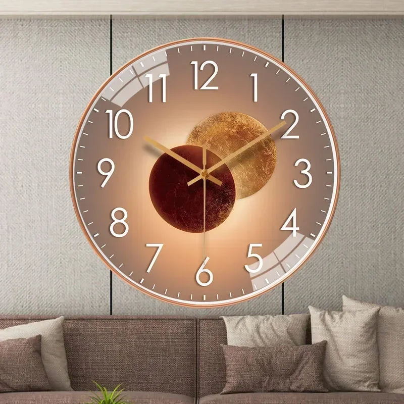 Wall Clock - Silent Quartz with Minimalist Face