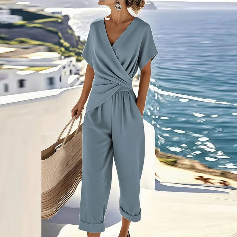 Women's Two-Piece Set - Elegant Two-Piece Set in Apricot
