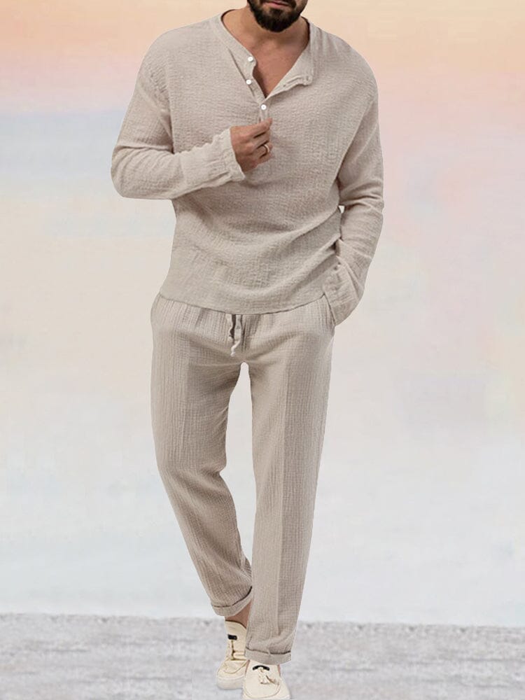 Men's Modern Two-Piece Co-Ord Set - Casual Shirt & Shorts in White — side view