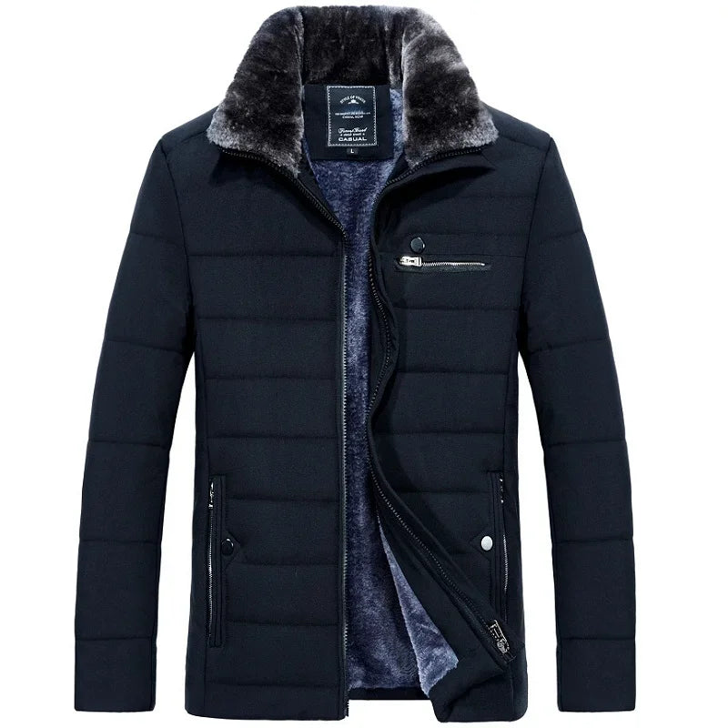 Men's Winter Jackett with Fleece Lining - Warm and Comfortable - for t - front view