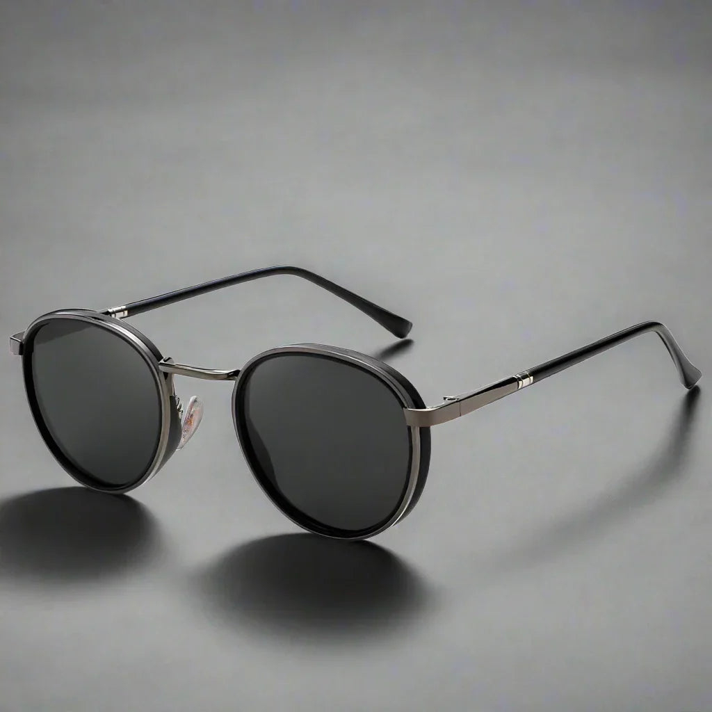 Unisex Polarised Metal Sunglasses – UV400 Classic Style – detail view