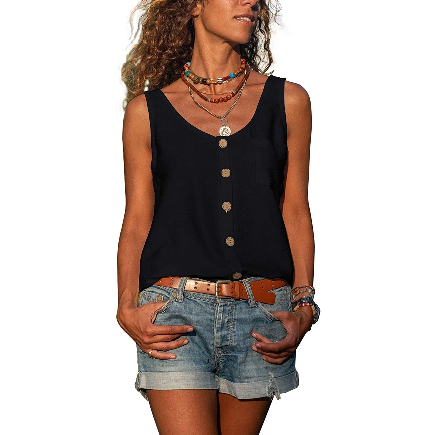 Women's Top - Elegant ladies tank top in Ibiza style in Grijs