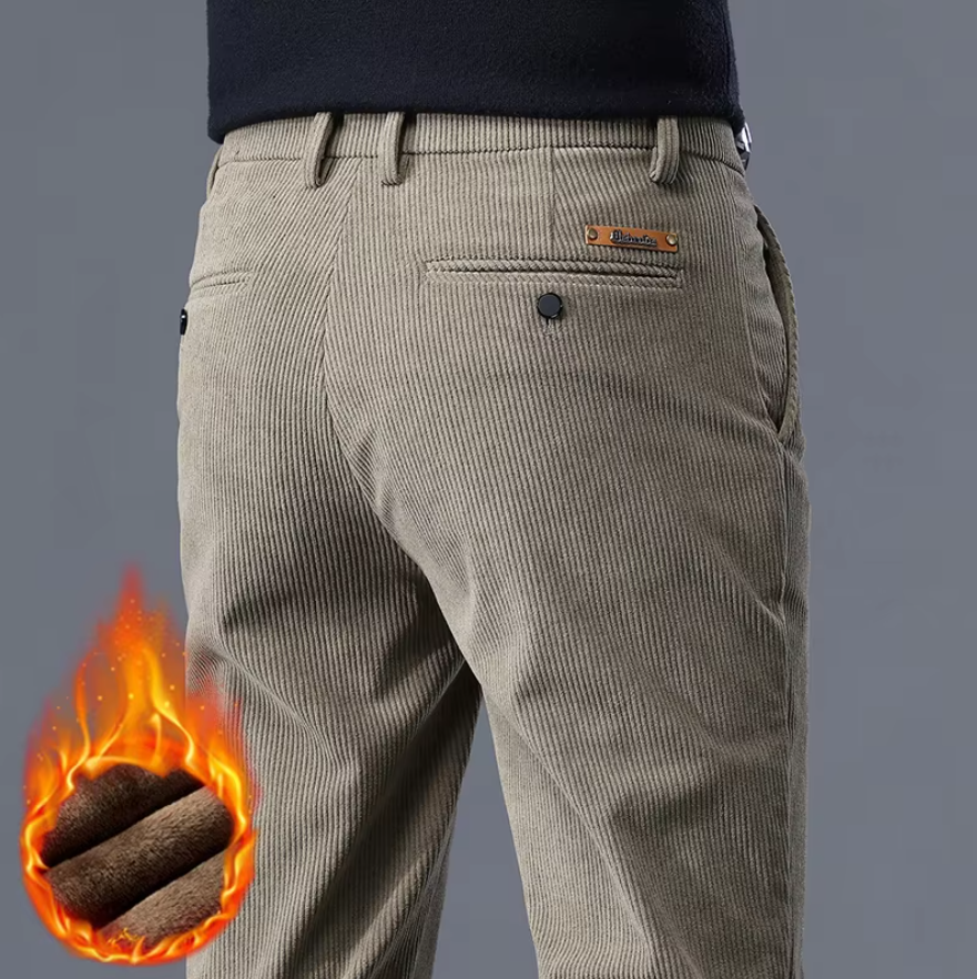 Men's Corduroy Trousers with Fleece Lining - front view | SAINT DOR