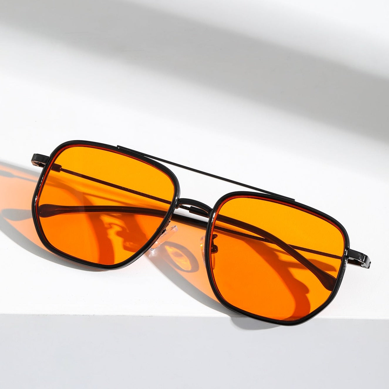 Women's Felina Polished Metal Sunglasses – UV400 Style – close-up detail