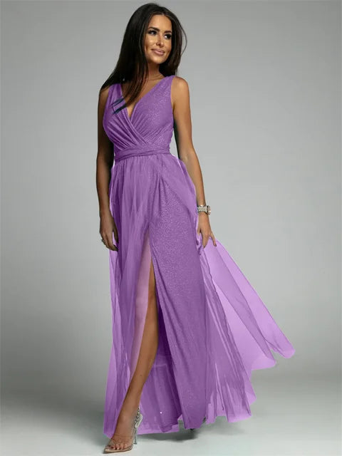 Women's Dress - Elegant V-Neck - view 4