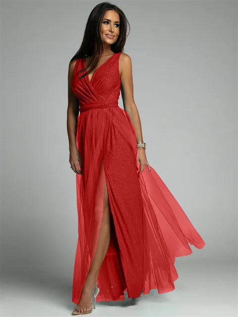 Women's Dress - Elegant V-Neck - view 8