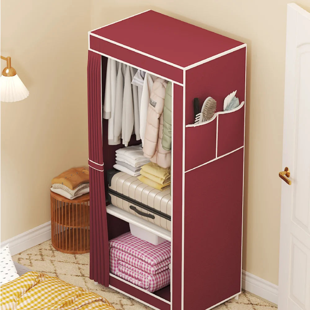 Foldable Wardrobe with Curtain – 56x146cm Dust-Proof – detail view