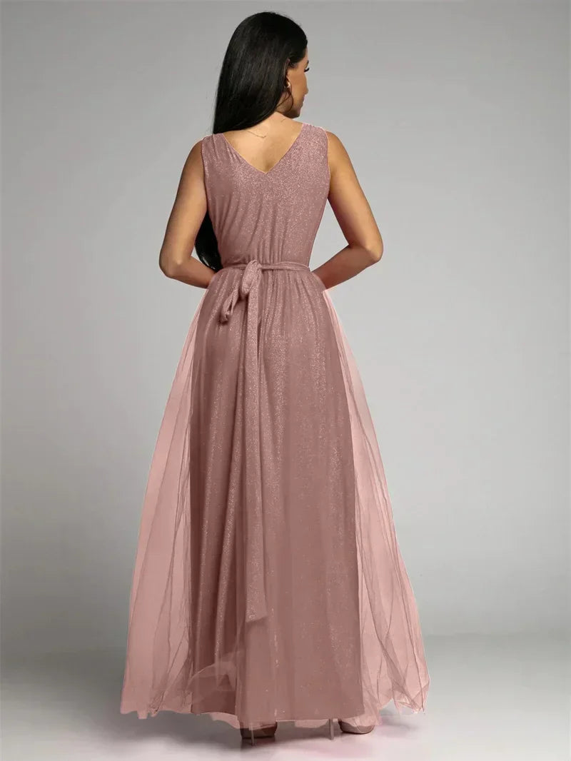 Women's Dress - Elegant V-Neck - view 13