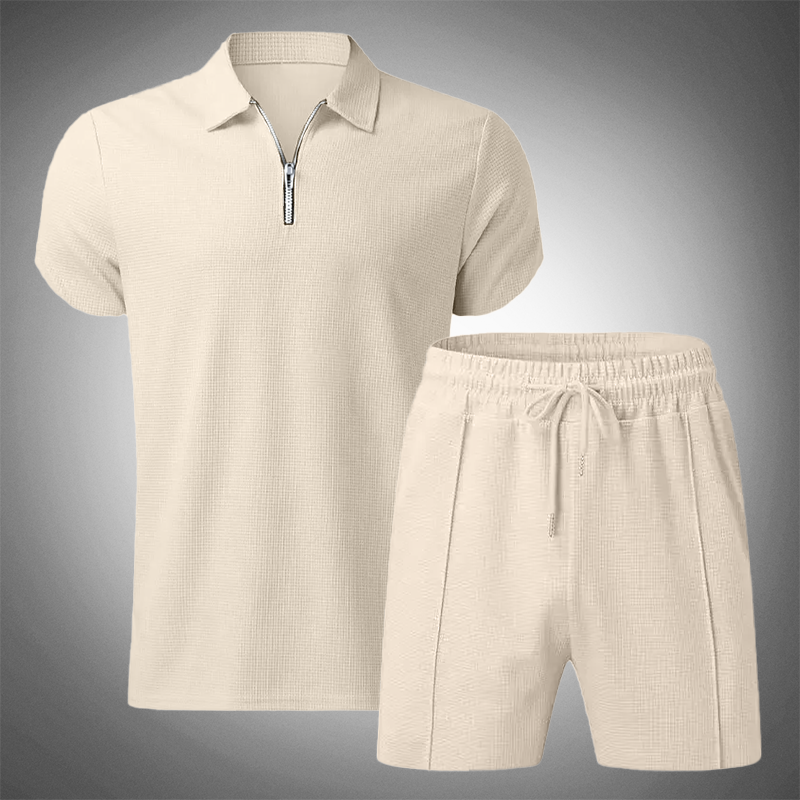 Men's Classic Two-Piece Co-Ord Set - Timeless Every-Occasion Outfit in Blue — detail view