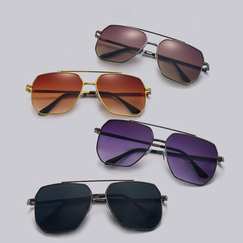 Women's Leighton Aviator Sunglasses – Classic Metal UV400 – detail view