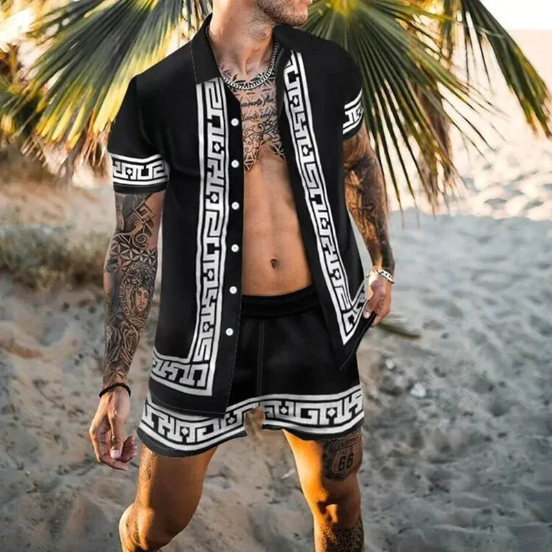 Men's Two-Piece Set - Light & Airy Summer Print - view 6