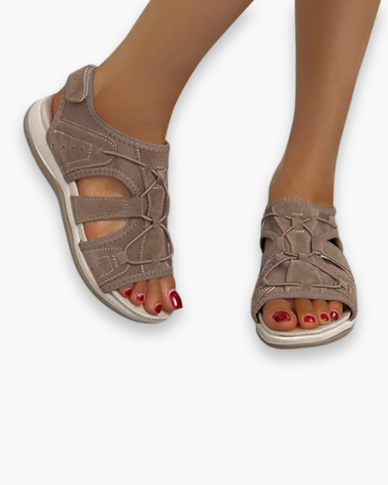 Women's breathable sandals with ergonomic footbed – Saint Dor UK – lifestyle shot
