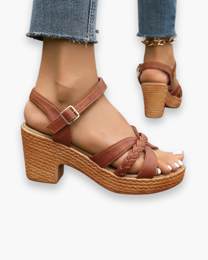 Women's heeled sandals with adjustable straps – Saint Dor UK – detail view