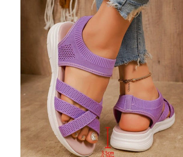 Stretch Knit Slip-On Sandals — view 7