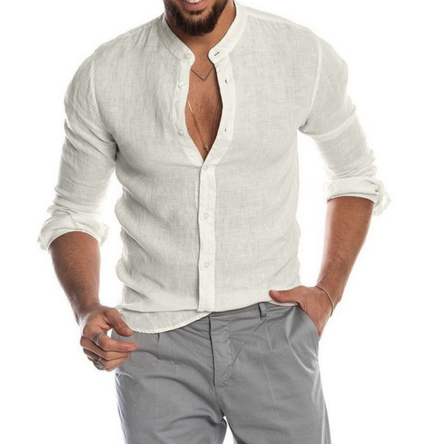 Men's classic linen shirt - SAINT DOR - view 7