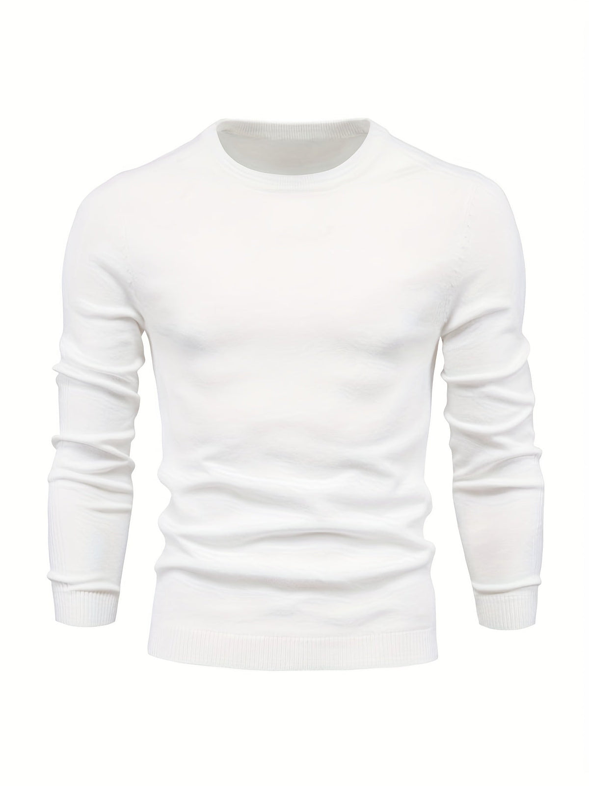 Men's fine knit jumper in White