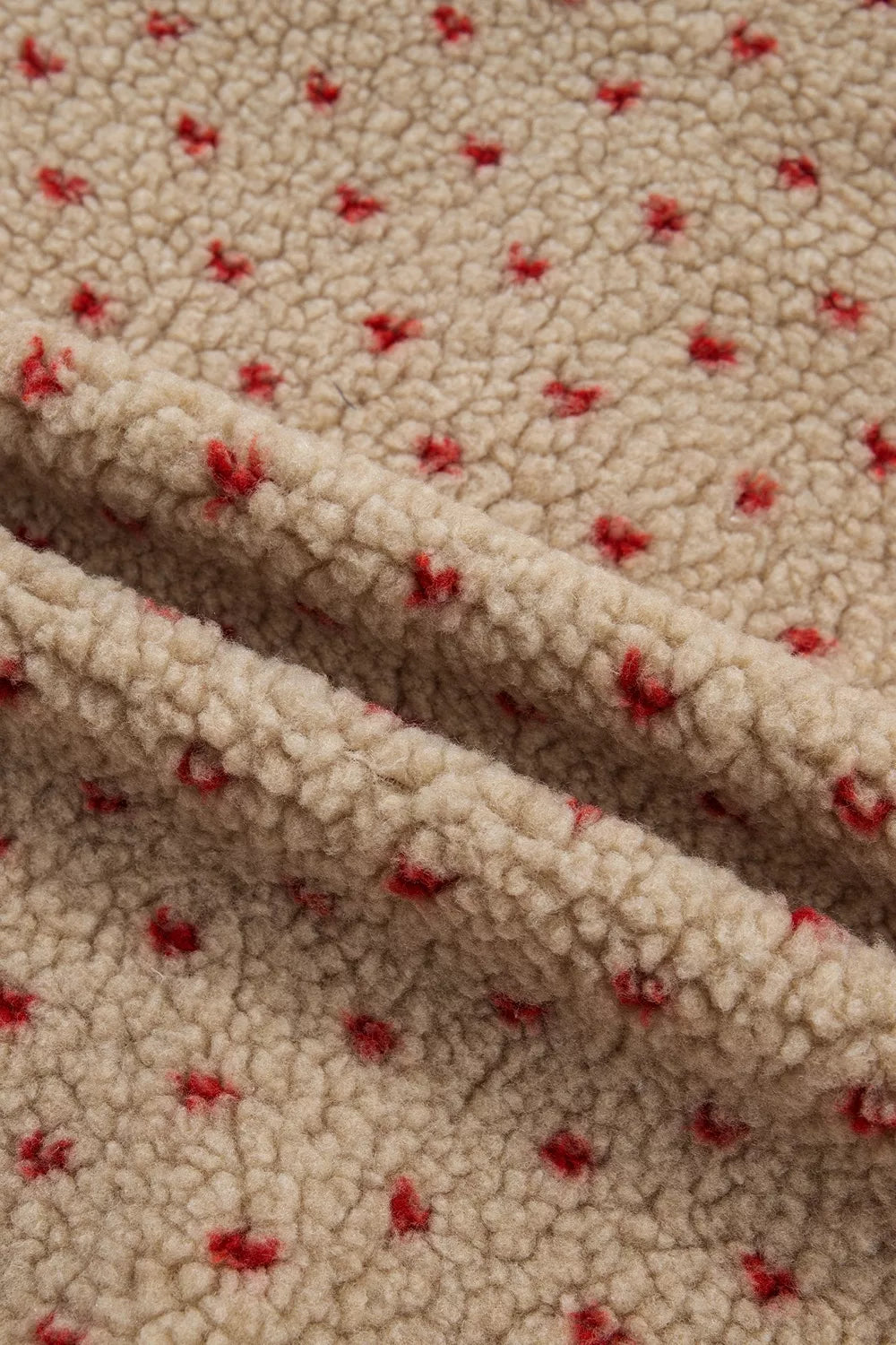 Women's heart print fleece sweatshirt - detail