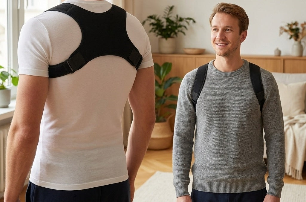 Adjustable posture corrector for the back and shoulders, worn on the back - view 4