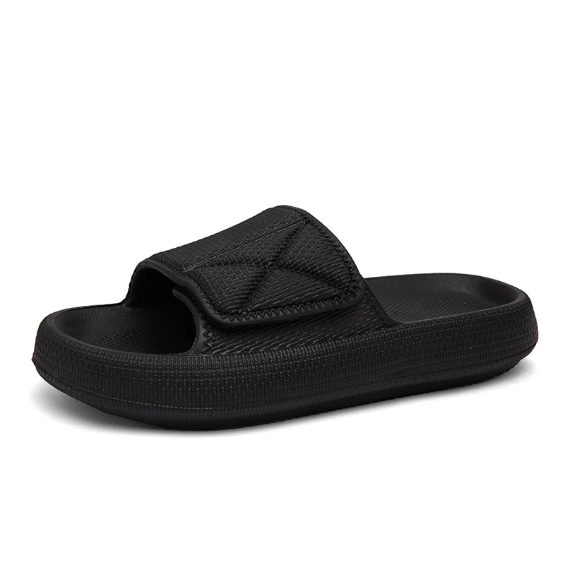 Sliders with a thick EVA sole and a wide hook-and-loop strap - view 2