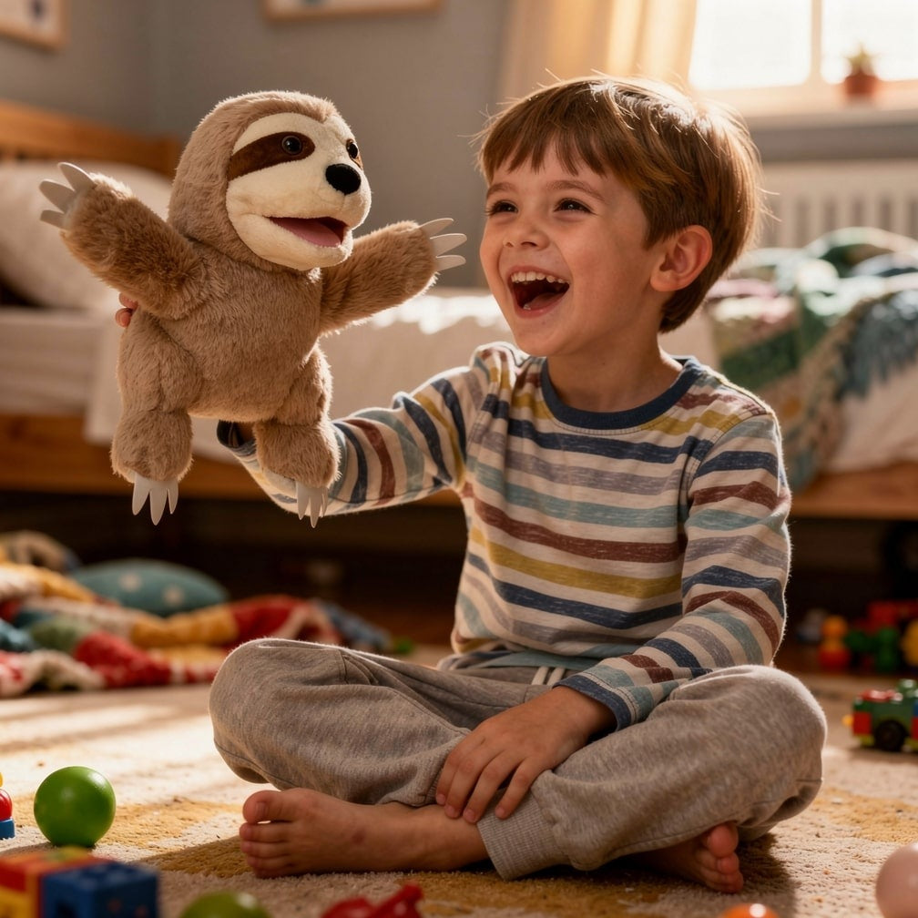 25 cm animal hand puppet soft toy - sloth