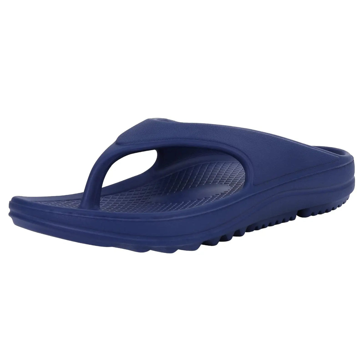 EVA flip flops with arch support footbed, deep heel cup and thick non-slip sole - navy