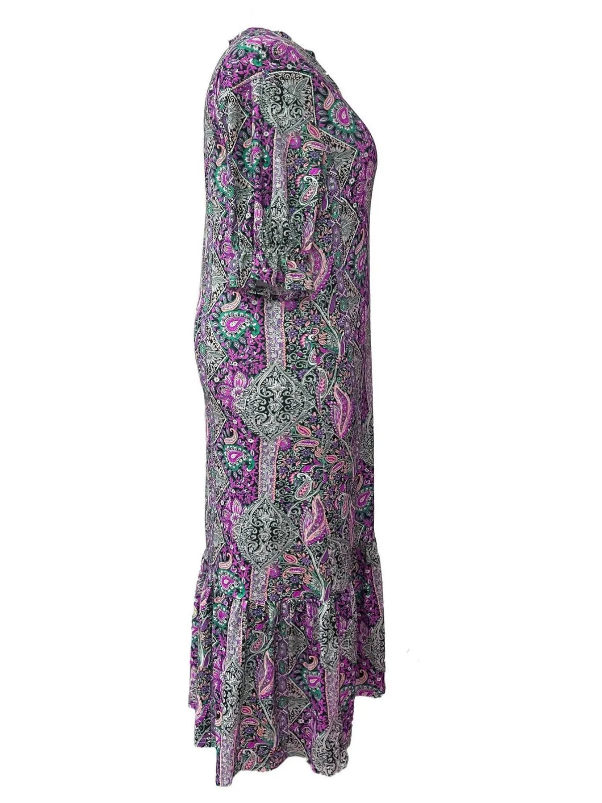 Women's paisley print midi dress - detail