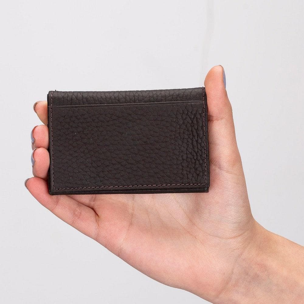 Leather Card Holder in Pebble Pink