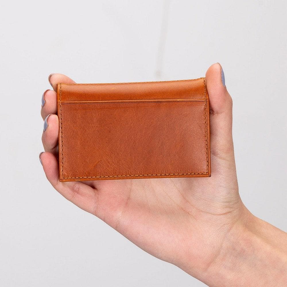 Leather Card Holder in Sandy Tan