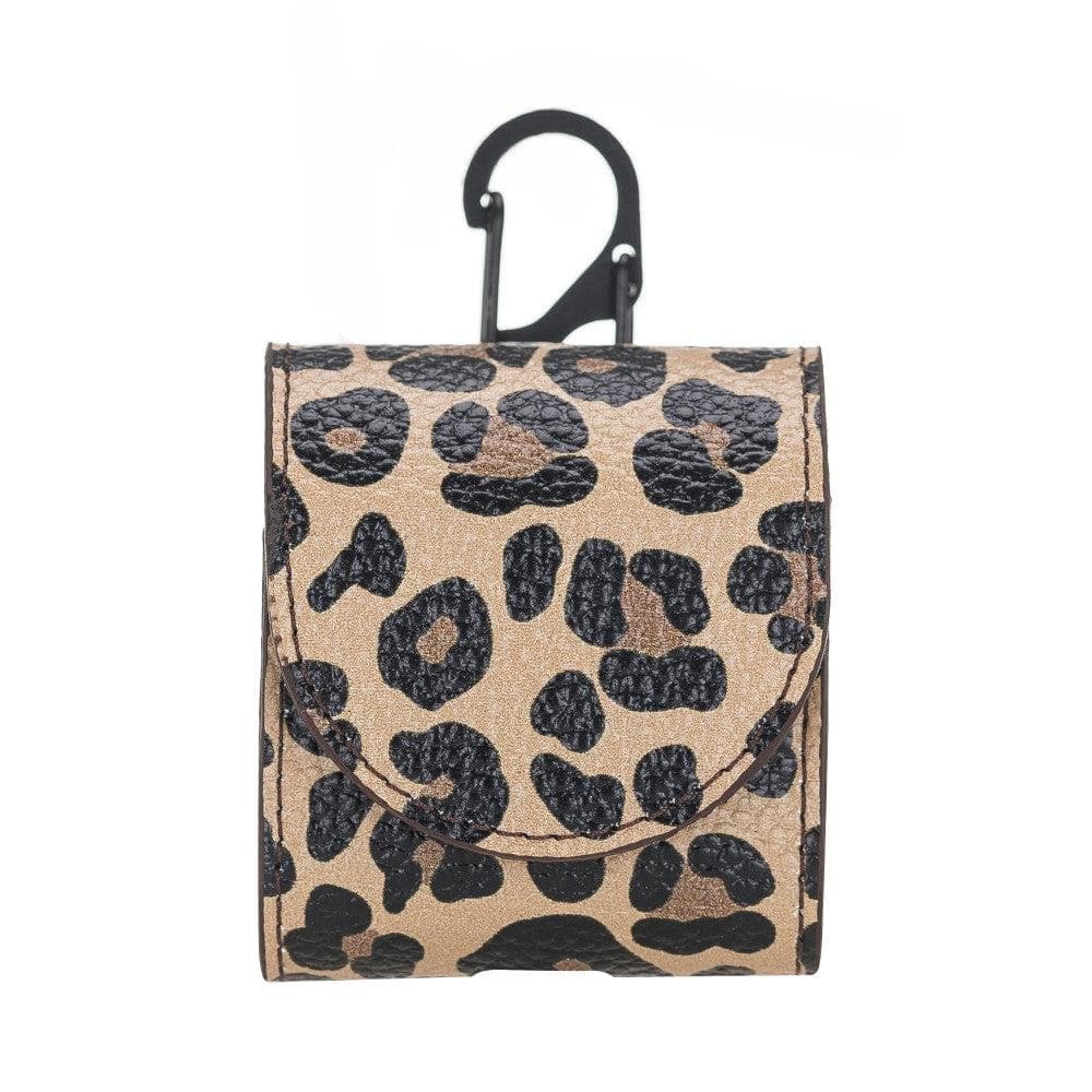 Leather AirPods 1/2 Case in Leopard Brown