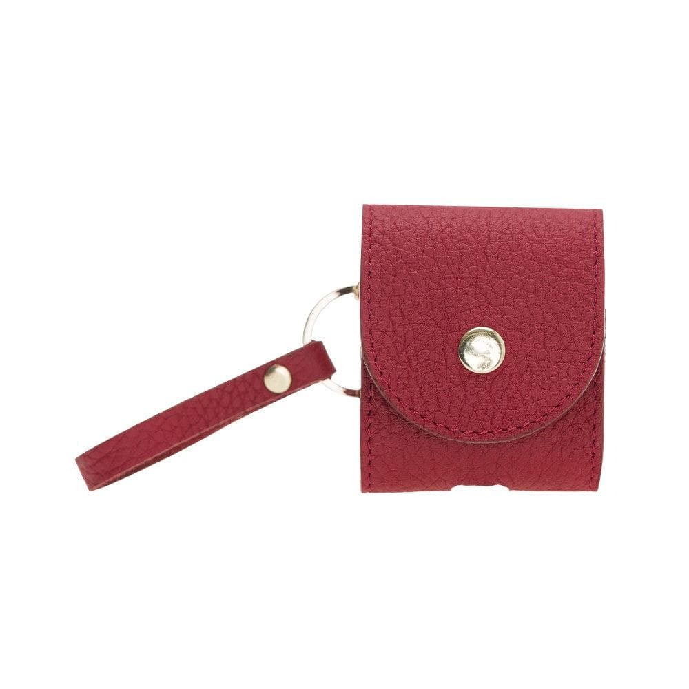 Leather AirPods 1/2 Case in Crimson