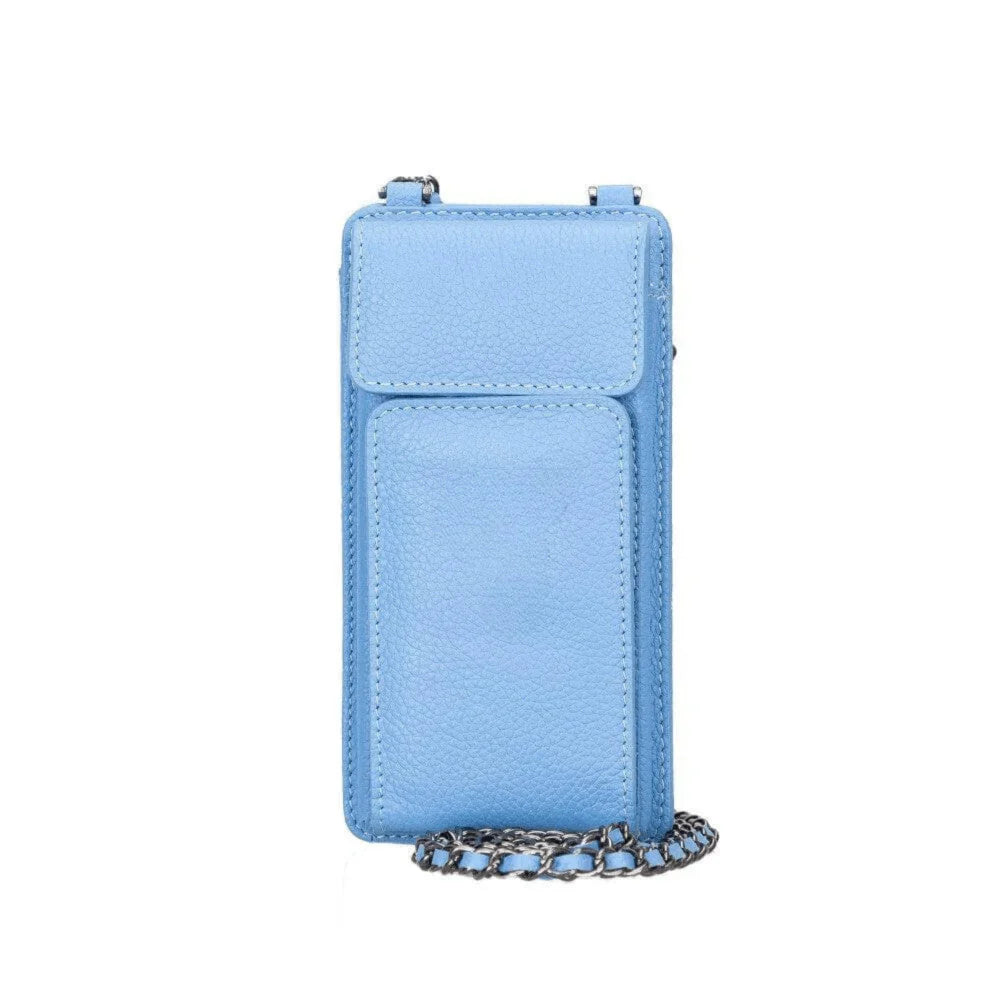 Leather Crossbody Phone Bag in Beryl