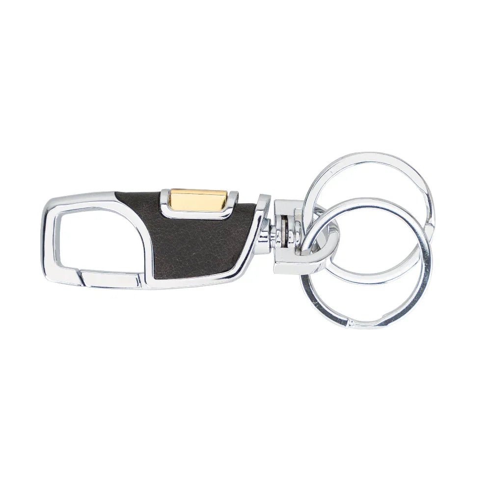 Leather Keyring in Charcoal