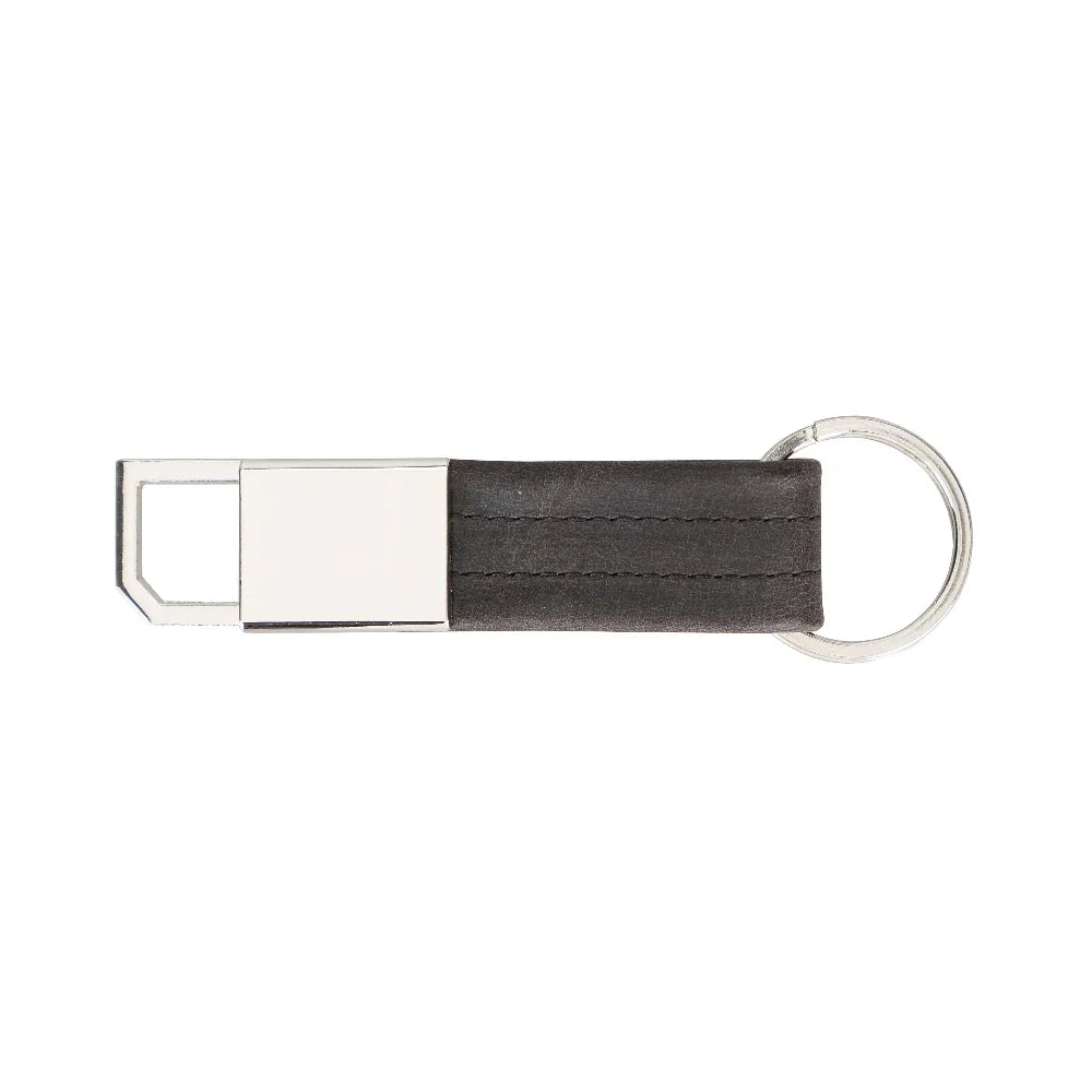 Leather Keyring in Charcoal