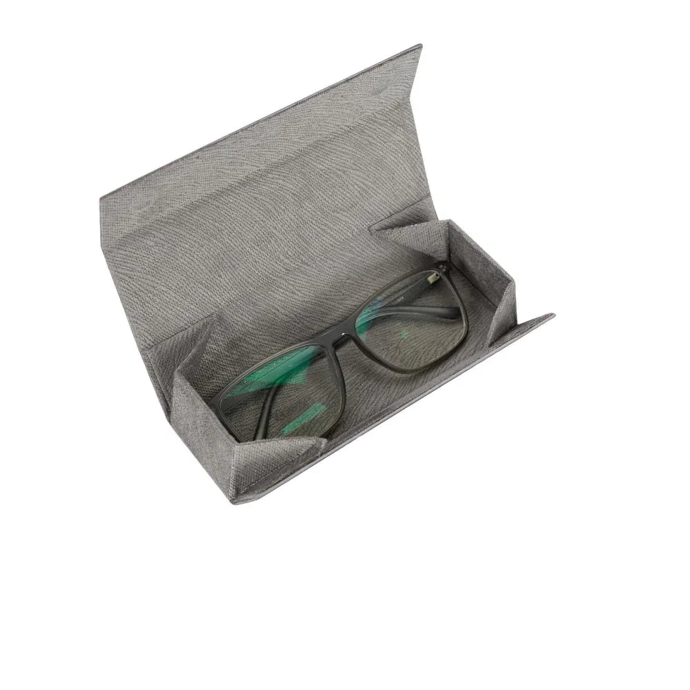 Leather Glasses Case in Grey