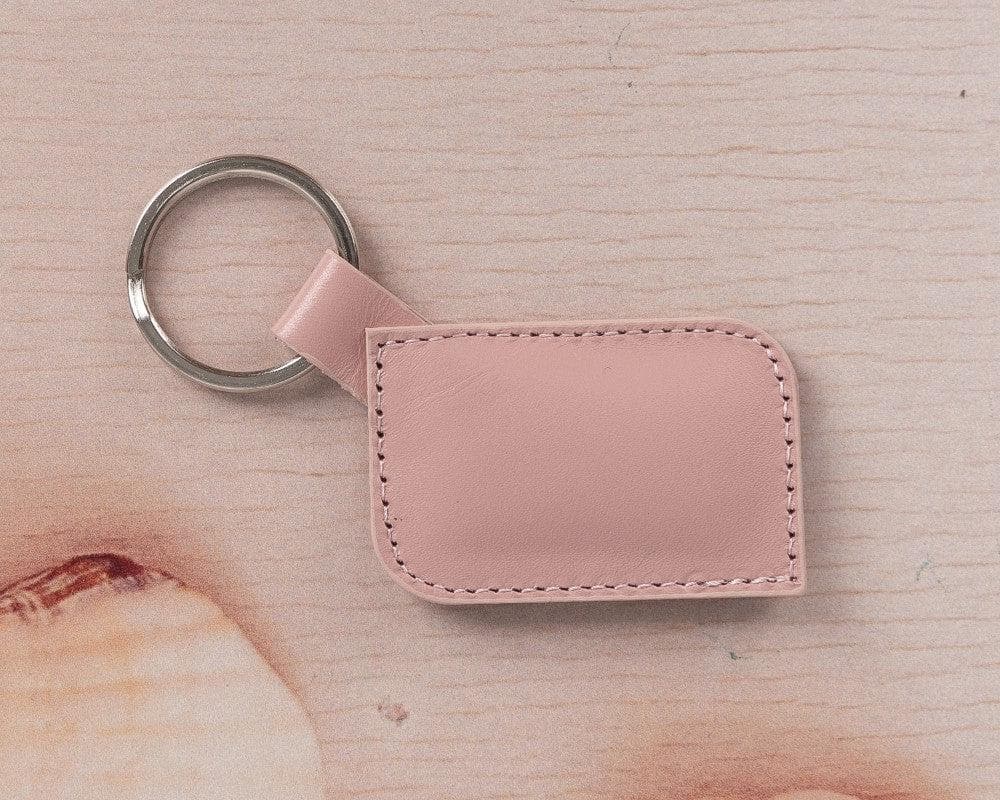 Leather Keyring in Pink