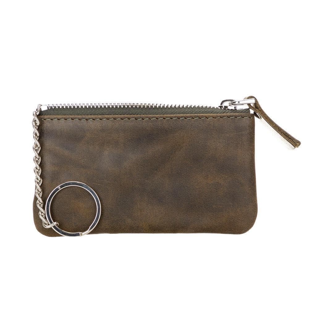 Leather Card Holder in Dark Gold