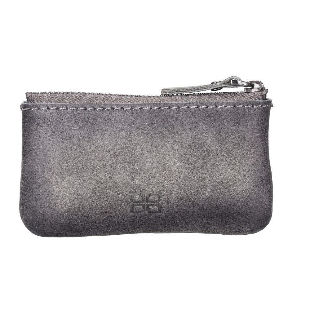 Leather Card Holder in Grey