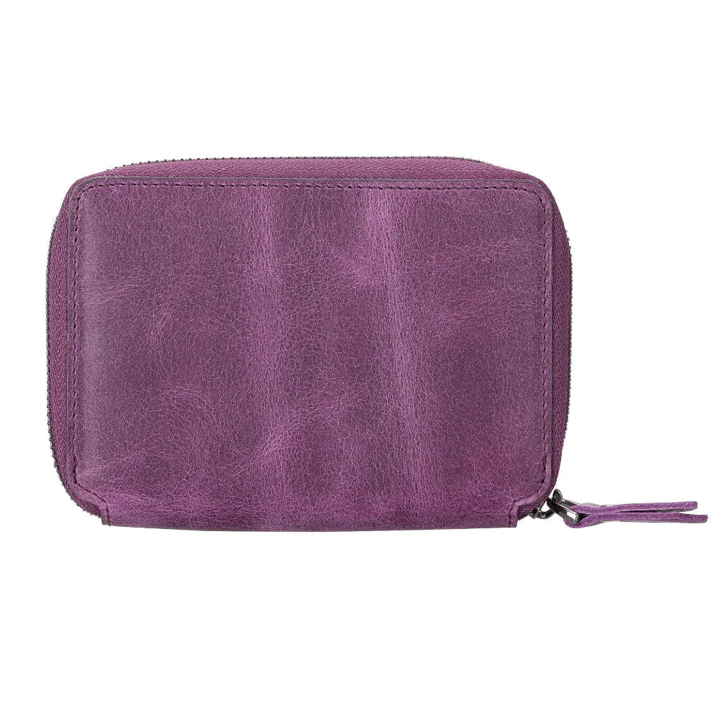 Leather Wallet in Mulberry