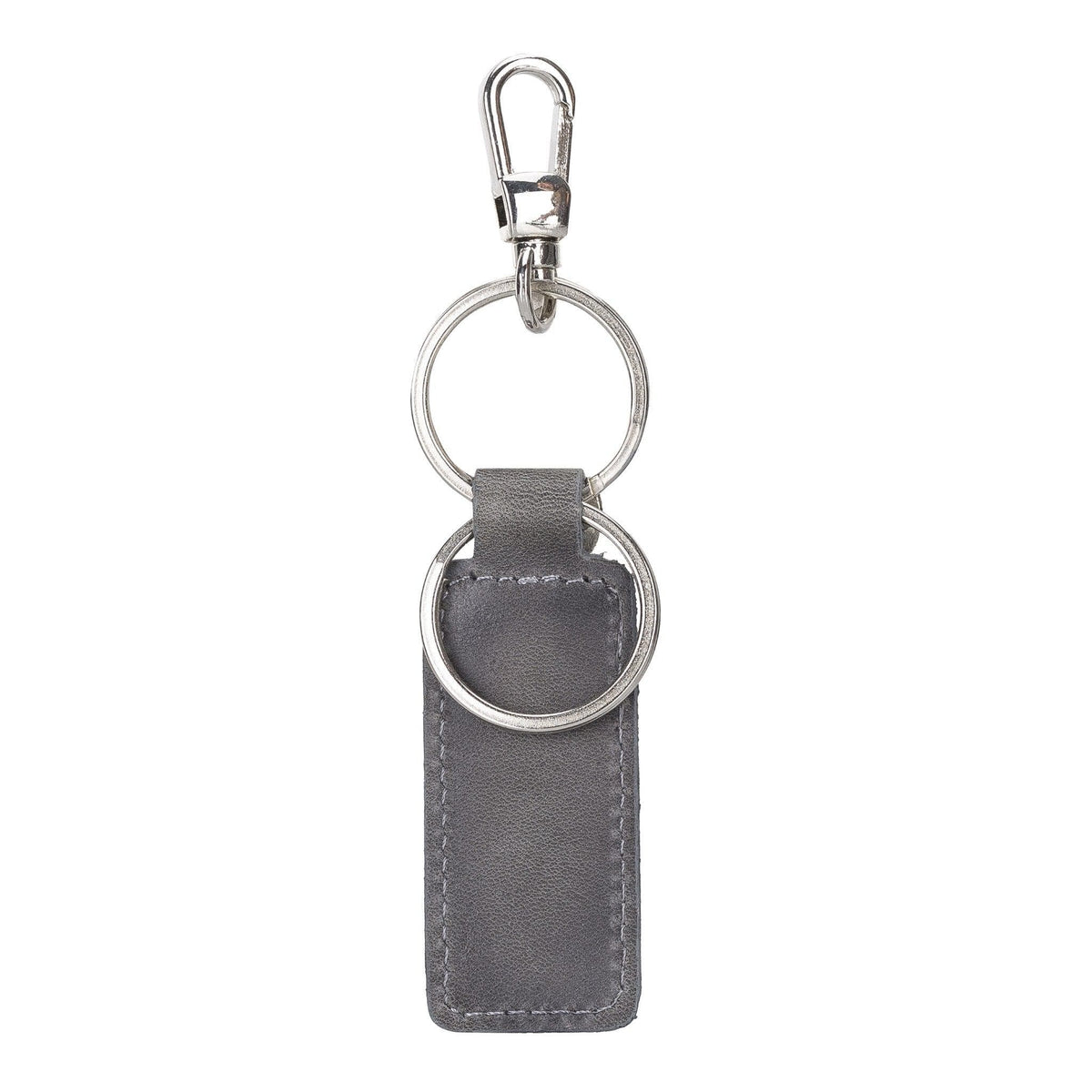 Leather Keyring in Sandy Grey