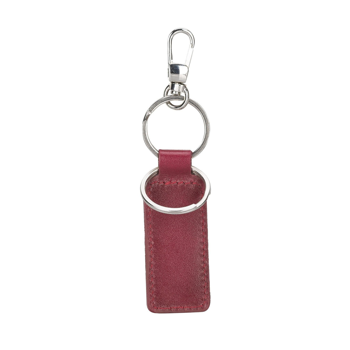 Leather Keyring in Red
